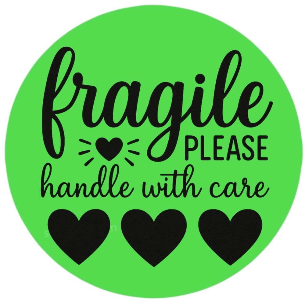 Fragile Handle With Care Stickers – 2" Round Labels – 100 PCS – 15 Color Options - Picture 11 of 15